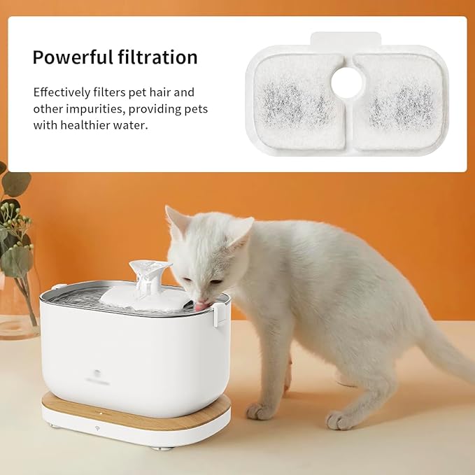 WuYan 12 Packs Replacement Filters for Dockstream Cat Water Fountain PLWF005,PLWF115,PLWF105,12 pcs Pet Water Fountain Filters with 12 pcs Pre-Filter Sponges