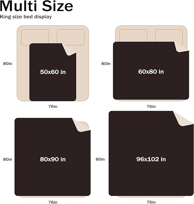 Catalonia Waterproof Blanket for Bed Intimacy, Reversible Fleece Bed Sofa Cover, Washable Liquid Proof Furniture Protector