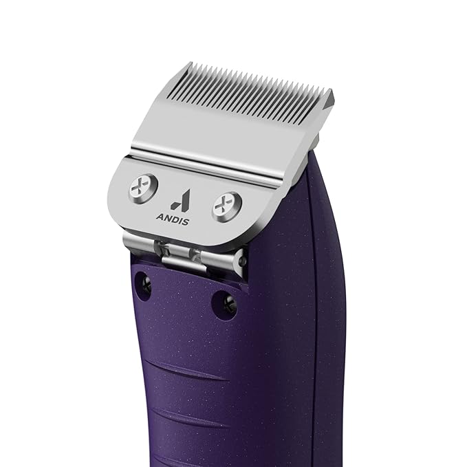 Andis 24820 EasyClip Professional-Animal 7-Piece Detachable Ceramic Blade Clipper Kit, Frustration Free Packaging, Corded Electric, Purple