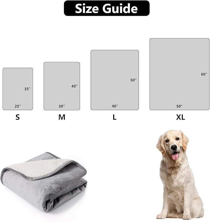 Waterproof Blanket for Bed, Leak Proof Dog Blankets for Couch Sofa Protection, Reversible Pet Sherpa Throw Furniture Protector Machine Washable(86"x90",Darkgrey)