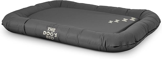 The Dog’s Bed Utility Waterproof Dog Bed, XL Durable Grey Oxford Fabric, YKK Zippers, Washable Reversible Cover, Dog Beds for Home Car Crate & Yard, Puppy & All Pet Comfort, Veterinary Approved