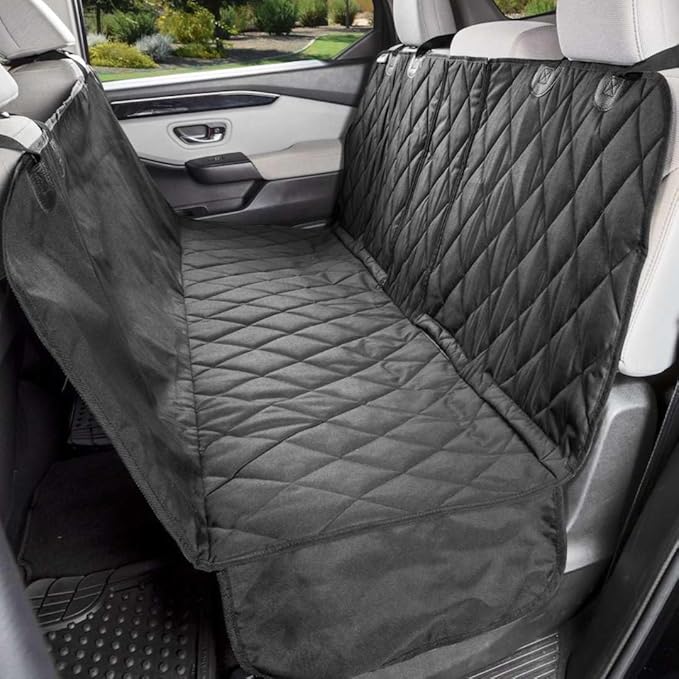 4Knines Dog Hammock for Full Size Trucks & Large SUVs (XL, Black) – Bench Seat Covers for Trucks with 60/40 Split Seats - Armrest & Seatbelt Access – Waterproof, Easy Install, Machine Washable
