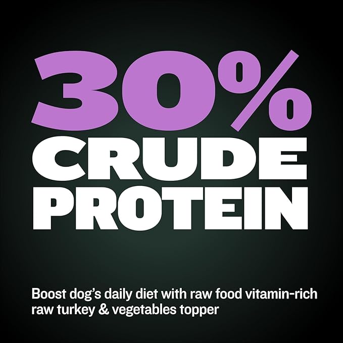 Bully Max Freeze-Dried Turkey Raw Dog Food Toppers for Puppies and Adult Dogs - Nutrient-Rich Meal Enhancers with Vitamins & Minerals for Small and Large Dog Breed - 3 Pack Puppy Treat or Dog Meal
