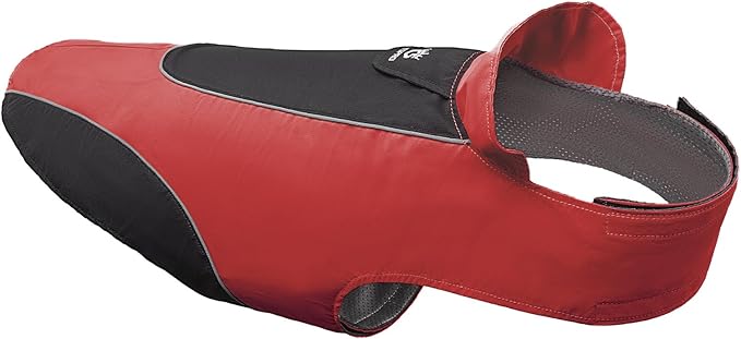 TSPRO Premium Dog Raincoat for Small/Medium Dogs, Waterproof Nylon, Reflective Strips, Easy-On Adjustable Hook & Loop Fastener, Leash Hole for Outdoor Walks (Red, M)