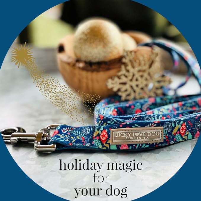 Lucky Love Dog - Adjustable Collar and Leash Set with Easy Click Buckle for Small to Large Dogs, Durable, & Comfortable Collar for Male & Female Dogs, Puppies & Adult - Sweet Holiday Combo, Small