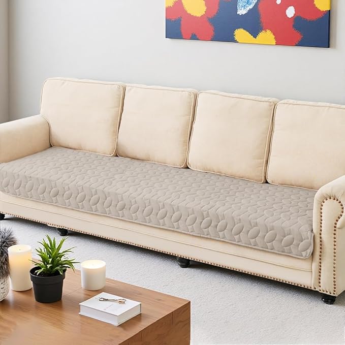 Ameritex Waterproof Pet Bed Cover Anti-Slip Dog Bed Blanket for Sofa and Furniture Waterproof New Pattern Design (Khaki, 30x80 Inch (Pack of 1))