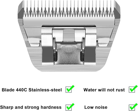 7FW Detachable Dog Grooming Wide Blades,Compatible with Andis,Oster A5,Wahl KM10 Series Clippers,Cut Length 1/8”(3.2mm)