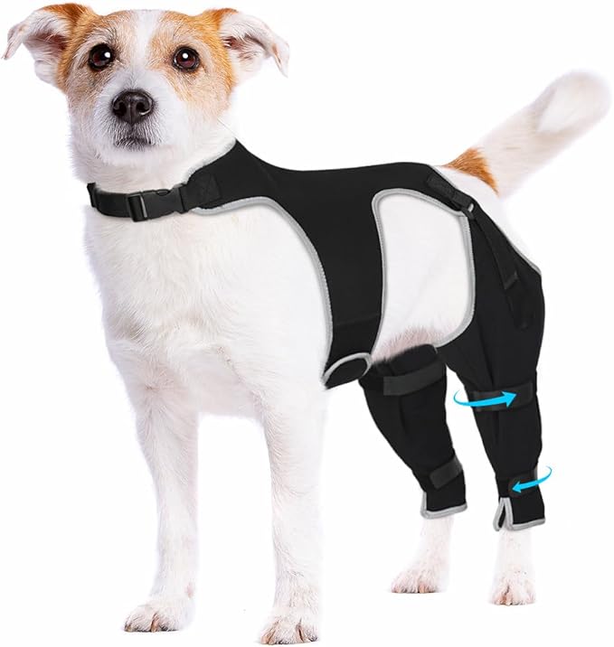 Dog Rear Leg Sleeve to Stop Licking, Adjustable Anti-Slip Recovery Sleeve Pants for Wound Protection After ACL/TPLO Surgery, Hot Spots, Lick Granulomas–Cone Alternative for Leg Healing,S