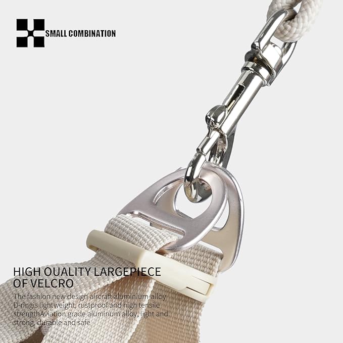 Adjustable Dog Harness with Leash, Reflective Mesh, No-Pull Design，Matching Lead Rope (Cream-Coloured, XS)