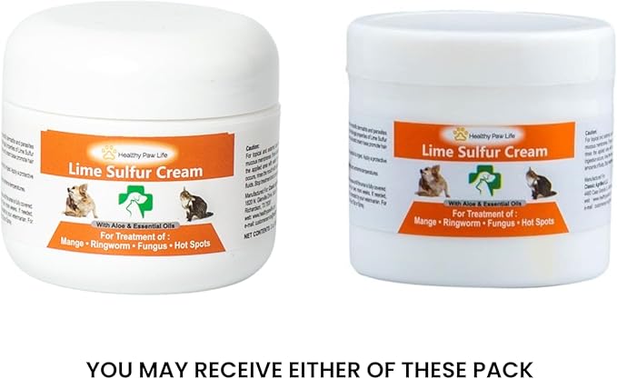 Healthy Paw Life's Lime Sulfur Pet Skin Cream (2 oz) - Pet Care and Veterinary Treatment for Itchy and Dry Skin - Safe Solution for Dog, Cat, Puppy, Kitten, Horse