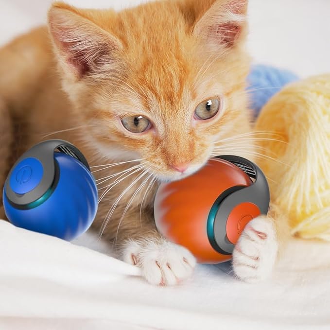 oputemon Speedy 3.0 Tail Cat Toy, 2026 New Speedy Tail Interactive Cat Toy for Indoor Cats, 2 Speed Adjustment- Automatic Moving Smart Cat Toys Ball with Tail for Bored Indoor Cats Dogs (Orange)