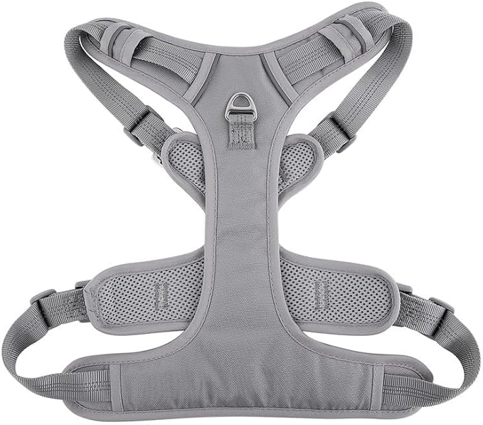 Adjustable Dog Harness - No Pull, Reflective, Soft Padded for Small, Medium, Large Dogs - Includes Leash Silver XL