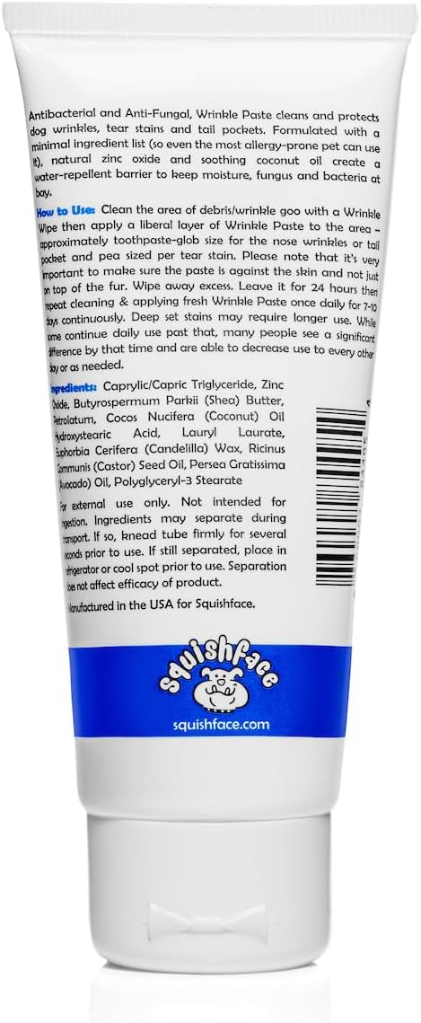 Squishface Wrinkle Paste & Flexible Silicone Dog Wrinkle Cream Applicator Bundle - Softer, Cleaner Way to Apply Wrinkle Paste to Your Dog's Face - Great for All Breeds!