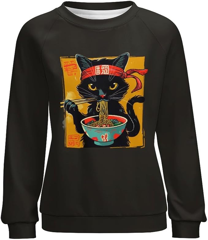 Womens Ugly Christmas Sweatshirt Funny Cat Dog Printed Xmas Pullover Shirts Crewneck Long Sleeve Graphic Hoodies