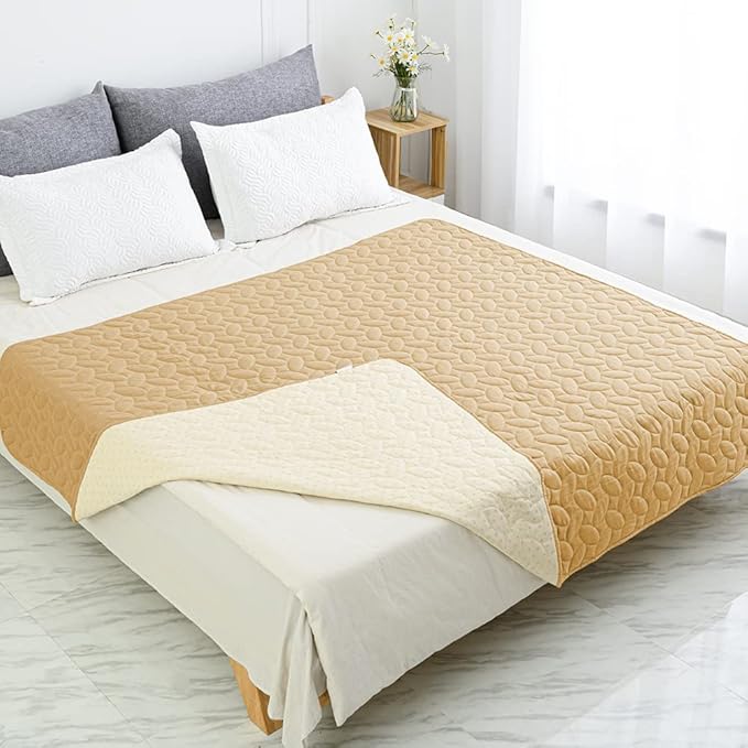 Ameritex Waterproof Pet Bed Cover Anti-Slip Dog Bed Blanket for Sofa and Furniture Waterproof New Pattern Design (Sand, 30x53 Inch (Pack of 1))