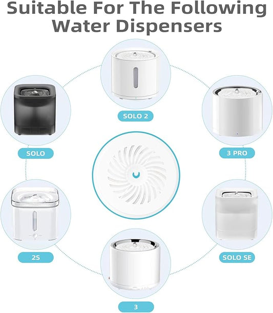 Upgraded Filter Units 3.0 for Cat Water Fountain E versweet 2S/3/3 Pro, E versweet Solo 2/Solo SE and More, Replacement Filter Activated Carbon and Fiber Cotton for Clean Water (5 Packs)