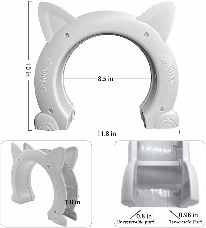 Fhiny Cat Door Interior Door, Back Friendly Kitten Doors Without Flap for Wall Durable and Easy to Install Adds Privacy Pet Door Up to 30 Lb Cute Pass Hole Corridor for Cats Doggies