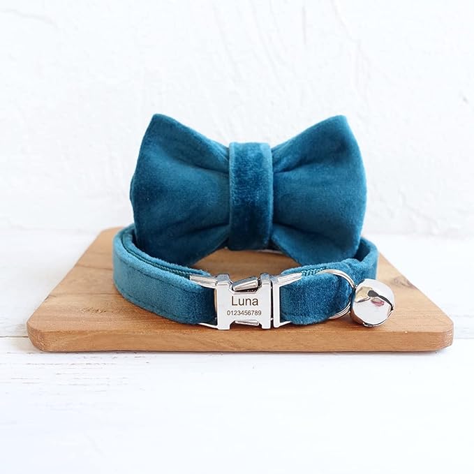 Cat Collar Personalized with Name Phone Number Engraved,Customized with Bell for Small Dogs Puppy Kitten