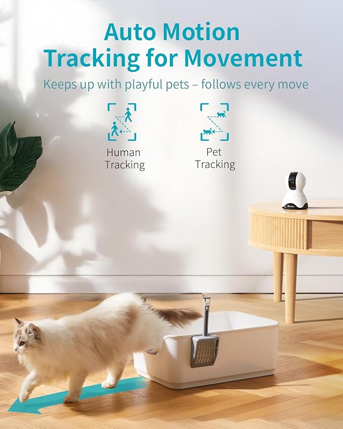 VIMTAG 4K UHD Indoor Cameras for Home Security, 360° Pet Camera Indoor with Phone App, Dog Camera with Speaker, 5G/2.4G WiFi, Motion Tracking&AI Detection, 2-Way Audio, Night Vision, SD/Cloud Storage