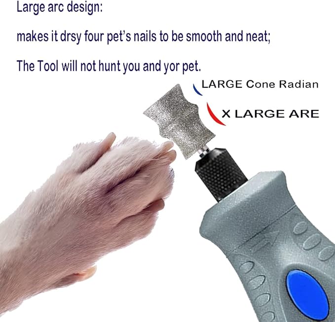 Diamond Dremel Dog Nail Grinder Bits for Rotary Tool-1/8'' Dremel Dog Nail Grinder Attachment-Pet Nail Grinder Bit Work for Animals Nail Care 2-Pack (Large B)