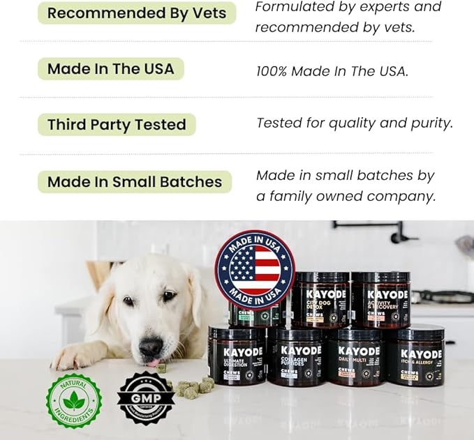 Canine NutriGreens - Natural Dog Vitamins & Probiotics for Dogs. No Messy Powder. Includes Spirulina, Kelp & Antioxidant Berry Mix. 6-in-1 Dog Supplements & Vitamins Chews. Super Greens for Dogs.