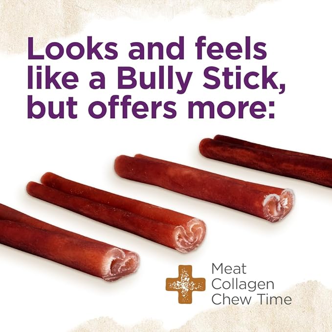 Natural Farm Odor-Free Super Collagen Dog Chews (6-Inch, 15-Pack) The First Ever Real Bull Sticks Alternative: 100% Natural Angus Hide Collagen Treats - More Protein, More Chew Time for All Dogs