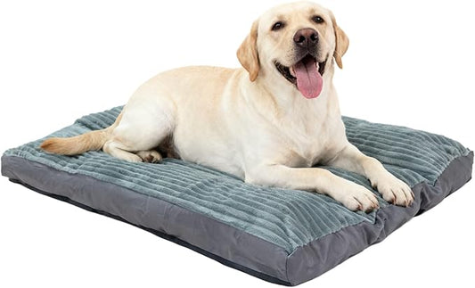 Big Dog Bed for Large/Medium Sized Dogs - Removable Washable Cover, Non-Slip Bottom, Dog Crate Pad Comfort Cushion for Joint Relief, Deep Sleep & Home Decor