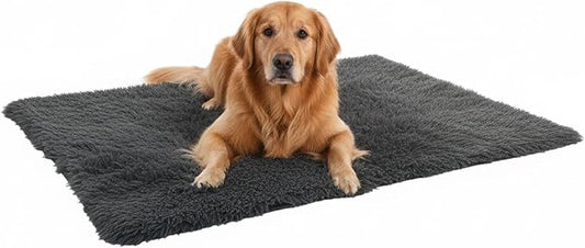 Pets Bed Blanket Dogs Reversible Soft Dog Throw Blankets Cats Mat Sleeper Fuzzy Pet Couch Covers Washable Cat Puppy Cover for Beds Car Sofa Travel Double Sided Furniture Protection (Dark Gray,L)