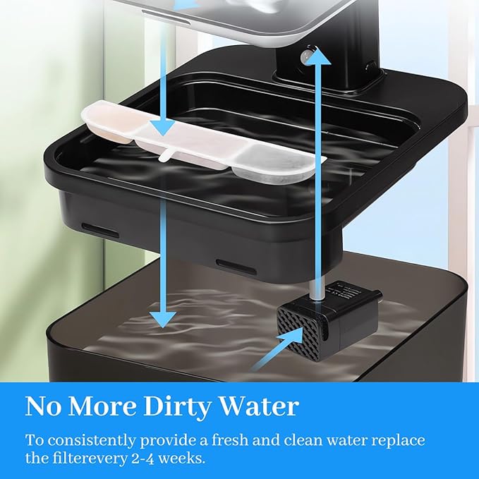 8 Packs Replacement Filters for Downy Paws Cat Water Fountain DPWFP6, Filtration Filters for DownyPaws 84oz/2.5L Fursink Wireless Pet Fountain
