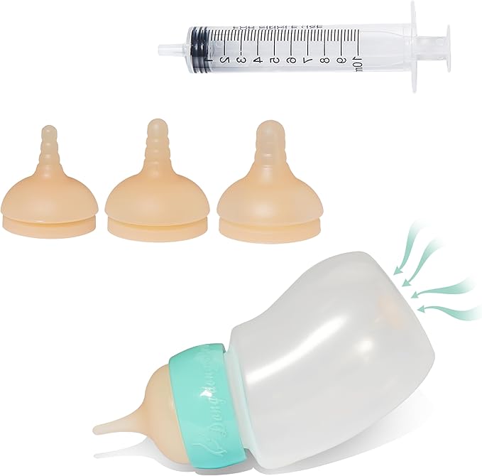 Puppy Feeder Bottle,Silicone Feeding Nipple and Syringes for All Breed of Puppies and Other Animals Dongdong pet