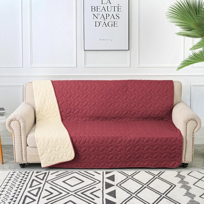 Ameritex Waterproof Pet Bed Cover Anti-Slip Dog Bed Blanket for Sofa and Furniture Waterproof New Pattern Design (Burgundy, 30x80 Inch (Pack of 1))