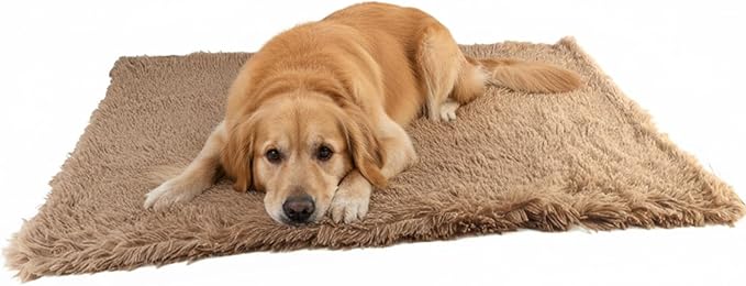 Pets Bed Blanket Dogs Reversible Soft Dog Throw Blankets Cats Mat Sleeper Fuzzy Pet Couch Covers Washable Cat Puppy Cover for Beds Car Sofa Travel Double Sided Furniture Protection (Light Brown,L)