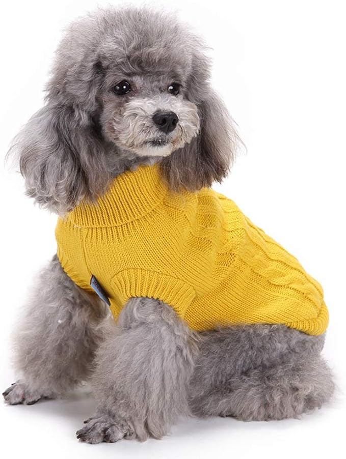 Dog Sweater for Small, Medium, Large Dogs - Warm Winter Classic Turtleneck Pet Clothes Coat for Girls Boys Puppy Cat - Cute Christmas Sweater