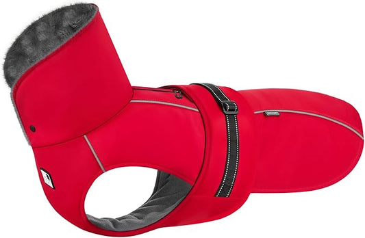 OneTigris Dog Coat Waterproof Dog Jacket with Adjustable Buckle Hook & Loop Windproof Cold Weather Coats for Small Medium Large Dogs (Red, Medium)