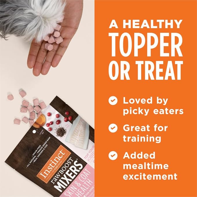 Instinct Raw Boost Mixers Skin & Coat Health Freeze-Dried Dog Food Topper, 12.5 oz. Bag