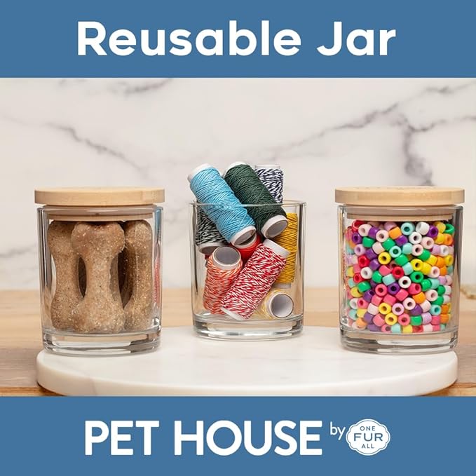 One Fur All Pet House Fall Candles, Long Lasting, Clean Burning, Soy Wax Scented Candles for Pet Odor, Mandarin Sage, 2 Pack