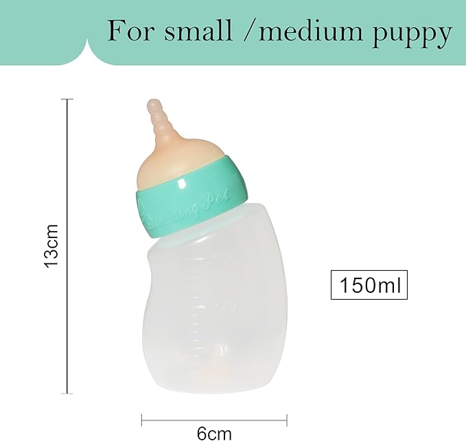Puppy Feeder Bottle,Silicone Feeding Nipple and Syringes for All Breed of Puppies and Other Animals Dongdong pet