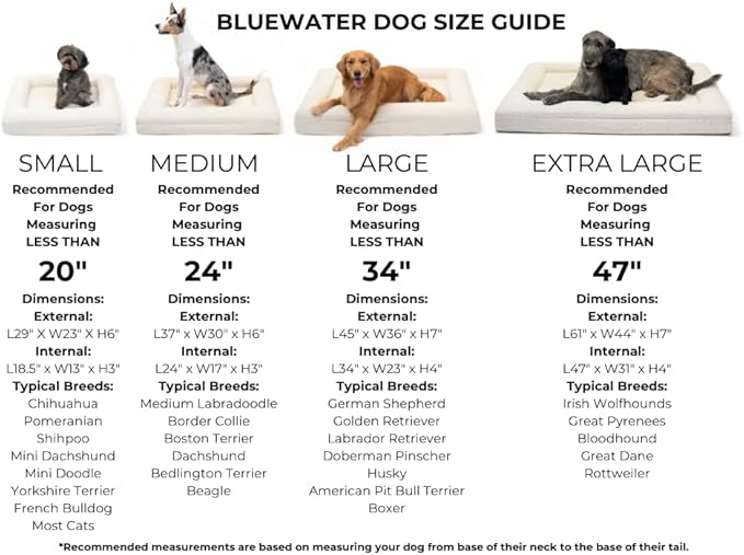 Luxury Boucle Orthopedic Memory Foam Dog Bed with Waterproof Liner and Machine Washable Cover with YKK Zippers (X-Large, 61" L x 44" W x 7" Th, Ocean Blue)