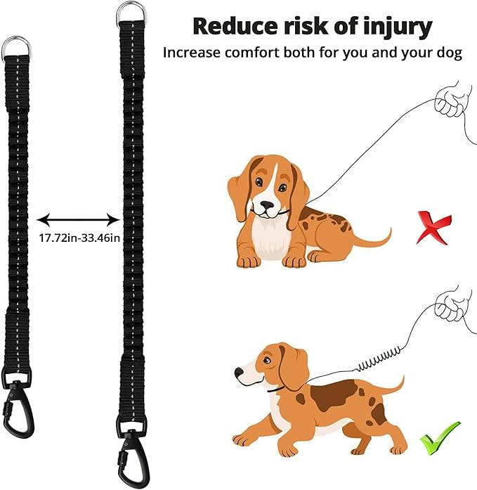 Long Dog Leash 60 FT: Heavy Duty Rope Leashes for Dogs Training with Swivel Lockable Hook Reflective Threads Bungee and Padded Handle - Dog Lead for Large Small Medium Dogs Outside Walking Hiking