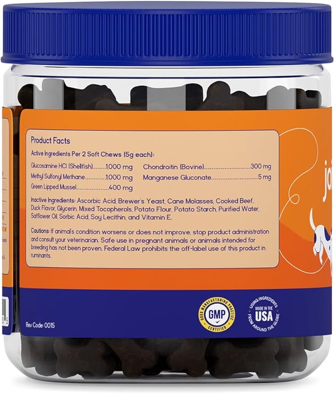 PupGrade Joint Support Supplement for Dogs - Natural Glucosamine Chondroitin with MSM - Hip & Joint Pain Relief - Recommended for Hip Dysplasia, Arthritis & Joint Disease - USA Tested - 180 Chews