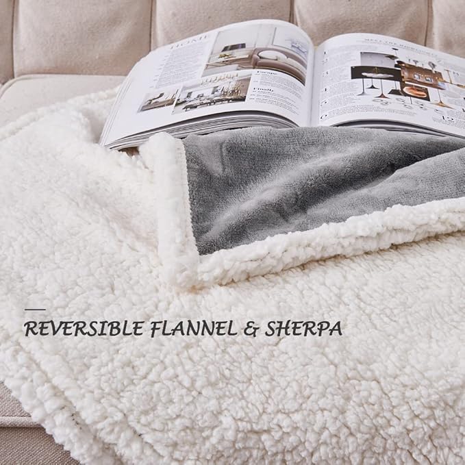 Qeils 1 Pack 2 Dog Blankets for Small Dogs - 2 pcs Waterproof Dog Blanket Washable - Soft Sherpa Fleece Puppy Blanket for Kitten Doggy, Warm Cat Blankets for Indoor Cats, 25"X30", Grey
