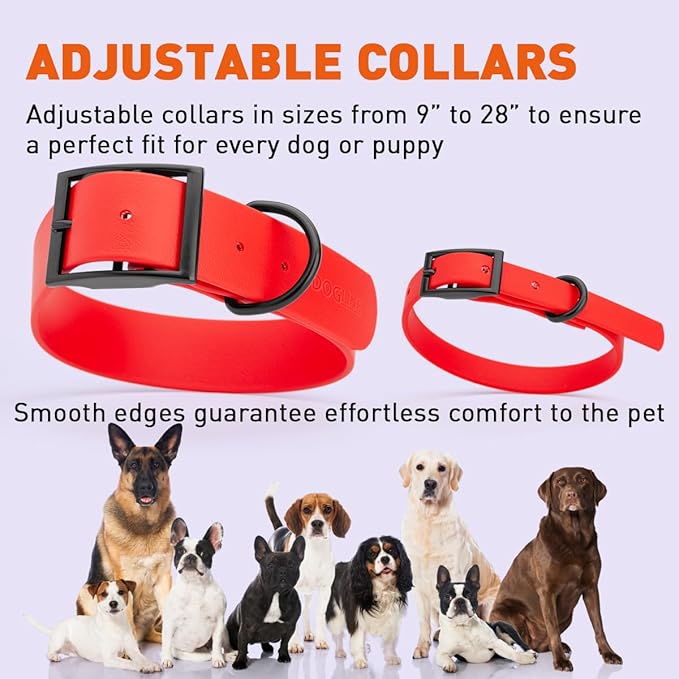 Dogline Biothane Coated Webbing Dog Collar with Black Metal Hardware: Durable Easy-Clean Everyday Collar for Dogs - Comfortable Adjustable Odor-Resistant Pet Collar, W5/8" x L12-15, Cherry Red