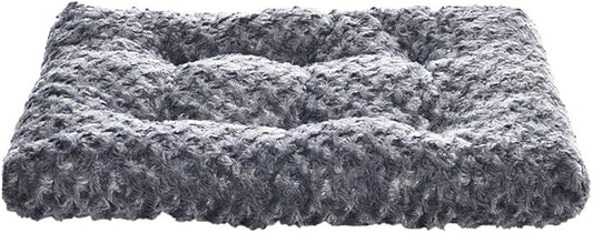 Amazon Basics Cat and Dog Bed and Crate Pad, Machine Washable, Indoor, 23 x 18 x 2.5 inches, Gray
