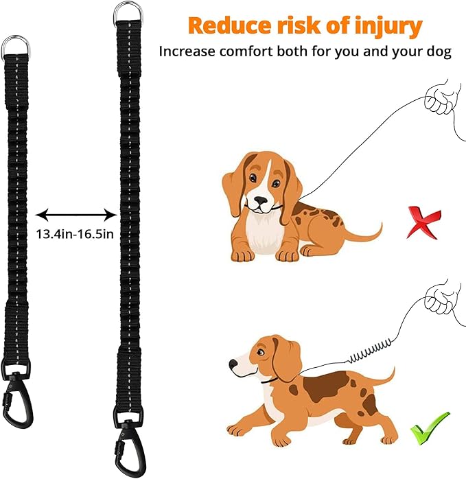 Long Dog Leash 50 FT: Heavy Duty Rope Leashes for Dogs Training with Swivel Lockable Hook Reflective Threads Bungee and Padded Handle - Dog Lead for Large Small Medium Dogs Outside Walking Orange