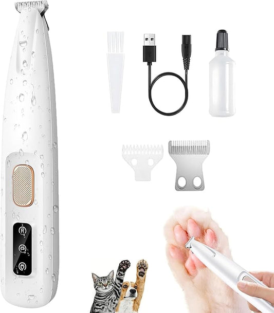 1PC Dog Paw Trimmer with LED Light,35dB Low Noise Precision Pet Paw Trimmer for Dogs Cats Grooming Clippers,Safety Electric Paw Hair Trimmer for Paws,Ears,Rump,Face,Eyes,Dog Christmas Gifts
