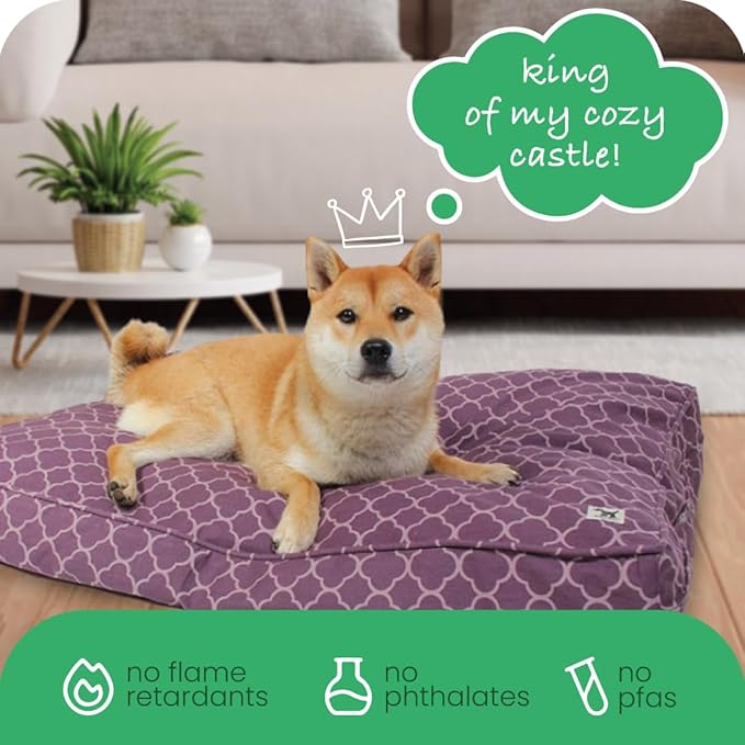 Molly Mutt Small Dog Bed Cover - Royals Print - Measures 22”x27”x5’’ - 100% Cotton - Durable - Breathable - Sustainable - Machine Washable Dog Bed Cover
