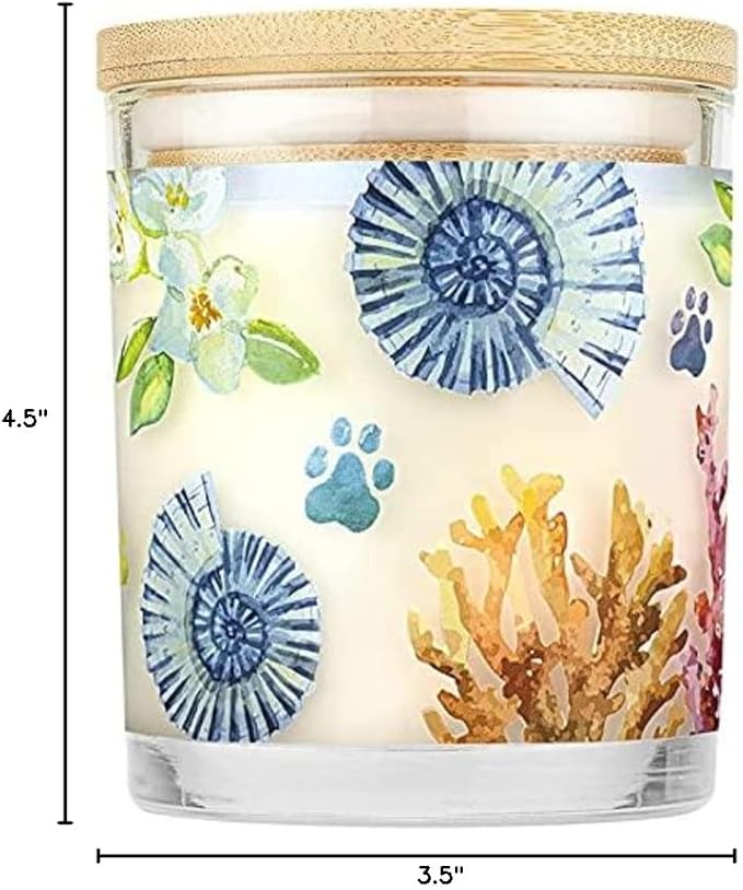 One Fur All Pet House Candle 2 Pack - Plant-Based/Soy - Clean Burning Scented, Long Lasting Pet Odor Candle for Home - Mediterranean Sea
