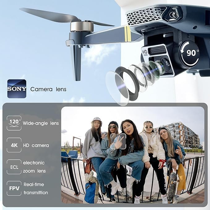 60+ Min Flight Time Super Endurance Drone with Camera for Adults 4K HD, Foldable WiFi Quadcopter Drones, 2650 FT Control Range, Brushless Motor, Auto Hover Mode, Follow Me Function (3 Batteries) for Beginners