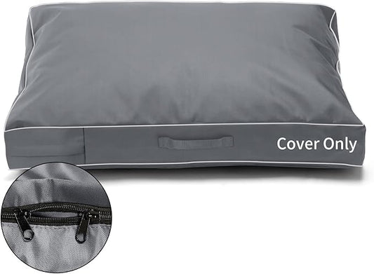 COSHNIBI Dog Bed Covers Replacement Washable,Waterproof Dog Bed Cover with Zip and Carry Handle for Dog/Cat 41''Lx29''Wx4''H-Grey