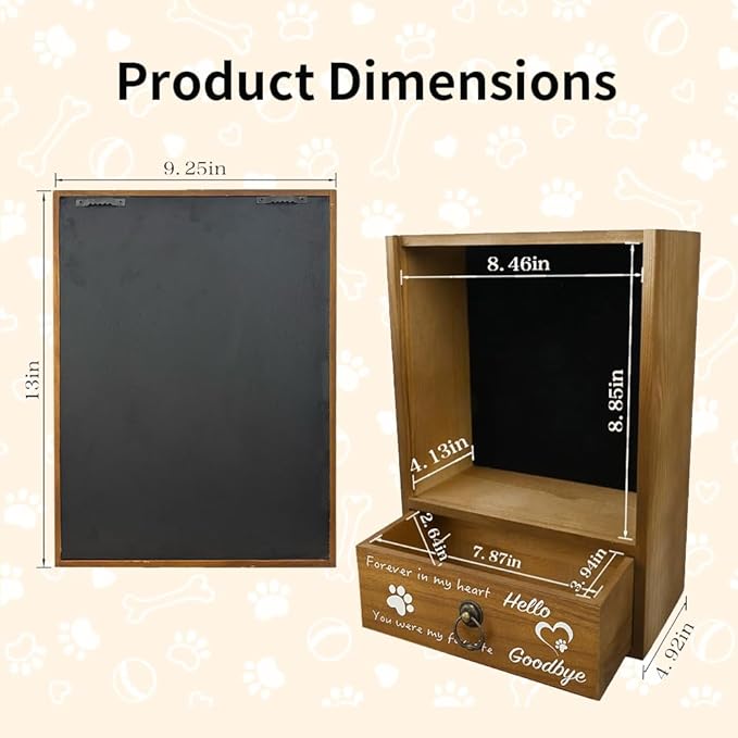 Pet Memorial Shadow Box 9.25x13 Memorial Gift Frame Pet Urn for Ashes Display Case for Dogs & Cats Remembrance Memory Keepsake